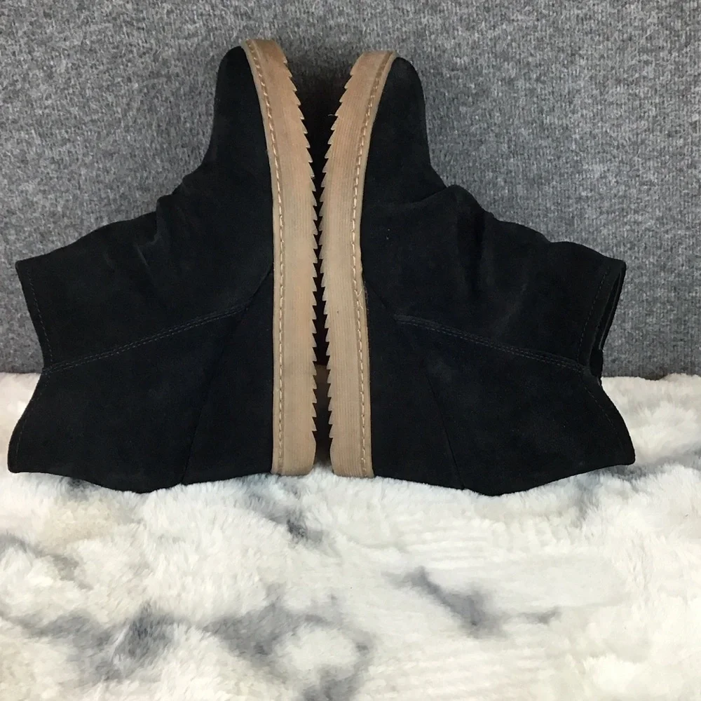 Sofft Suede Comfort Slouch Black Wedge Ankle Boots Size 9‎ M